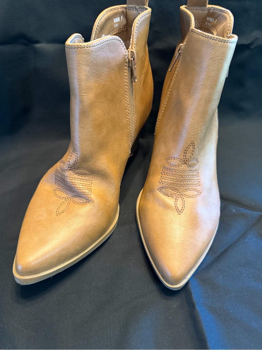 Dolce Vita Camel Tan Pointed Toe Ankle Booties